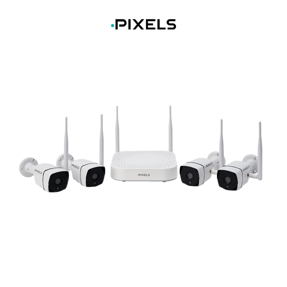 กล้องวงจรปิดไร้สาย PIXELS CCTV ชุดกล้องฟิกมุม 4 CH ความคมชัด 2MP_1